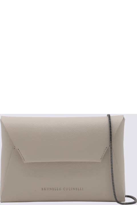Brunello Cucinelli Shoulder Bags for Women Brunello Cucinelli White Leather Pouches