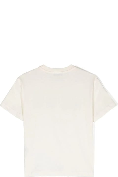 MSGM for Kids MSGM Cream T-shirt With Brushed Logo