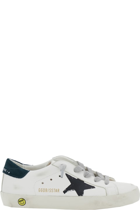 Golden Goose for Boys Golden Goose Super Star Leather Upper And List Printed Star Suede Heel