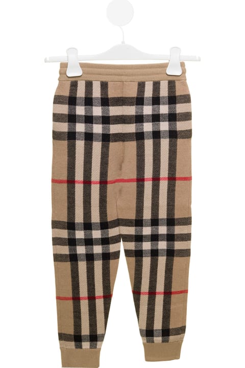 Check Vintage Jogger Trousers In Blend Wool Boy Burberry Kids