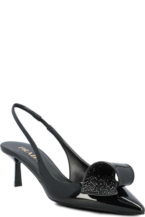 Prada Sandals for Women Prada Embellished Slingback Pumps