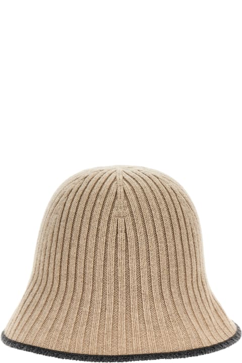 Brunello Cucinelli Hats for Women Brunello Cucinelli Ribbed Knit Bucket Hat