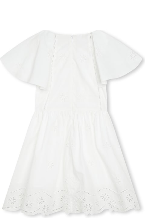 Dresses for Girls Chloé White Cotton Dress With Stars