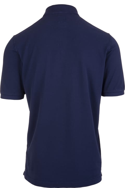 Fedeli for Men Fedeli Dark Blue Polo Shirt In Light Piqué Cotton