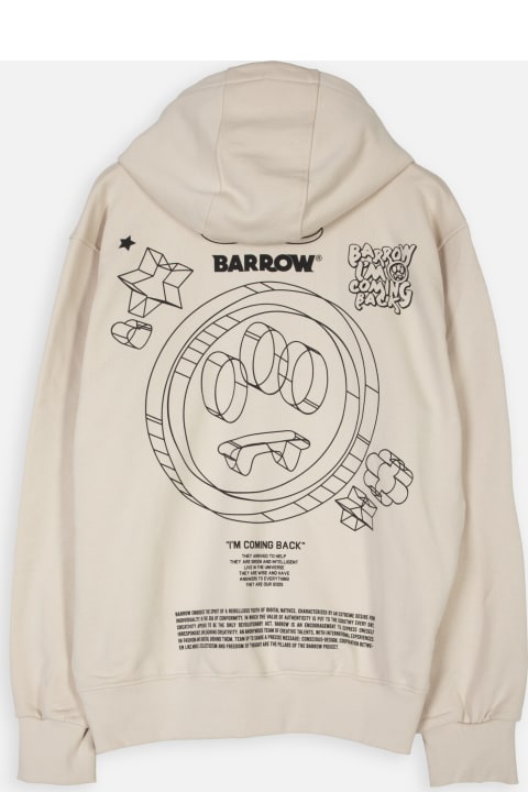 Barrow for Men Barrow Hoodie Unisex Off White Hoodie With Chest Logo And Back Graphic Print