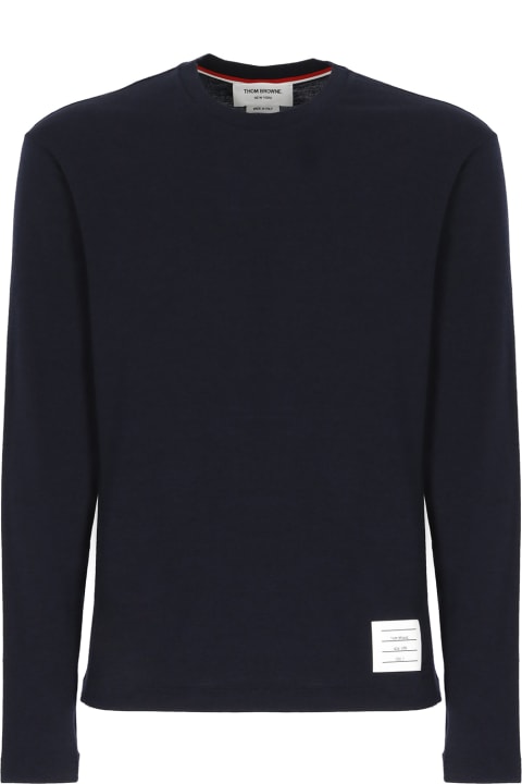 Thom Browne Clothing for Men Thom Browne Long Sleeve Wool T-shirt
