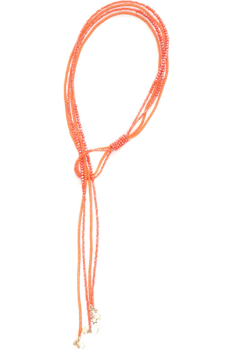 Necklaces for Women Lorena Antoniazzi Orange Beaded Necklace