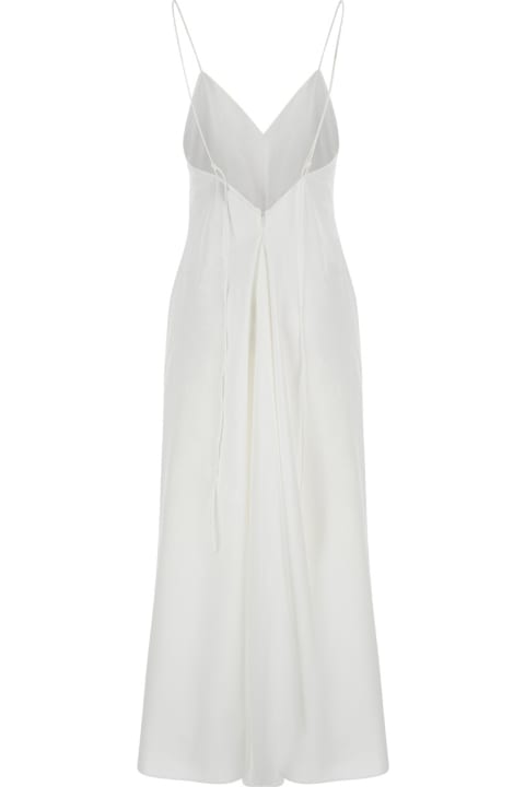 Róhe Dresses for Women Róhe White Long Dress With V Neckline In Cotton Woman