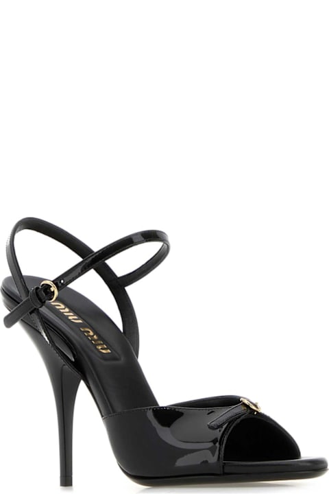 Homeware Miu Miu Black Leather Sandals