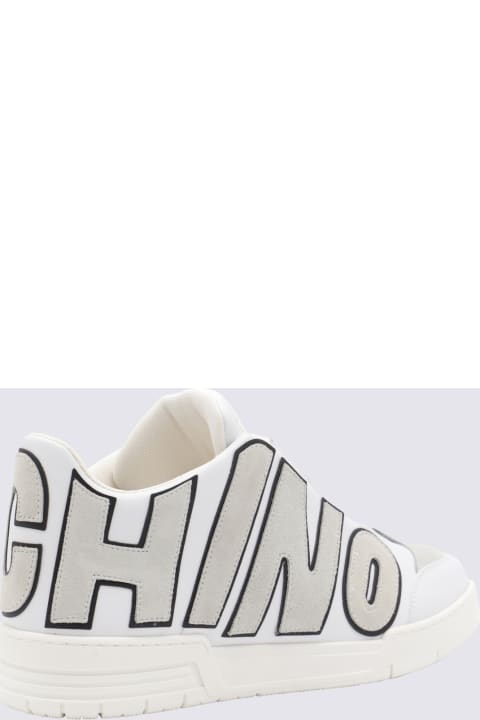Sneakers for Men Moschino White Leather Logo Sneakers