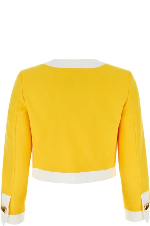 Moschino Coats & Jackets for Women Moschino Yellow Stretch Jersey Blazer
