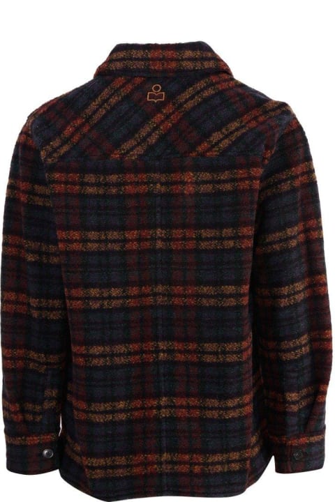 Coats & Jackets for Men Isabel Marant Pocket Patch Checked Shirt Jacket