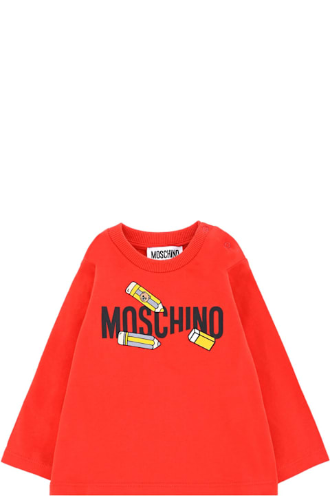 Homeware Moschino Red T-shirt For Bbaykids With Back To School Print