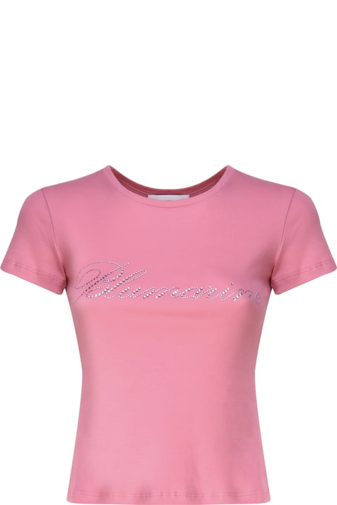 Fashion for Women Blumarine T-shirt With Studs And Rhinestone Embroidery