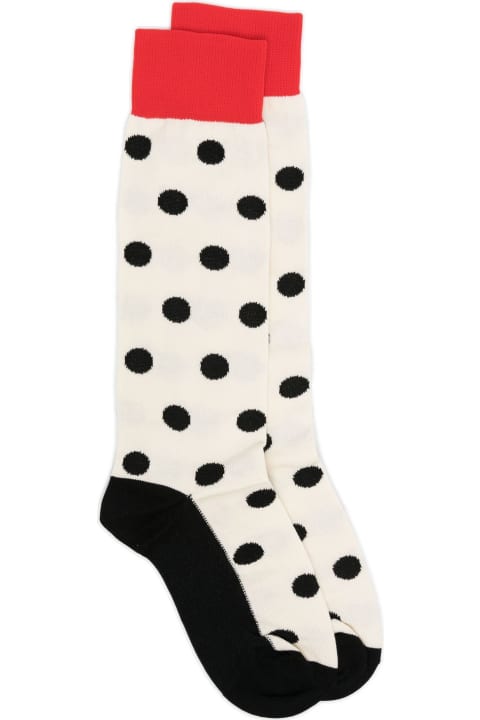Marni Underwear & Nightwear for Women Marni White Polka Dot-print Ribbed Socks