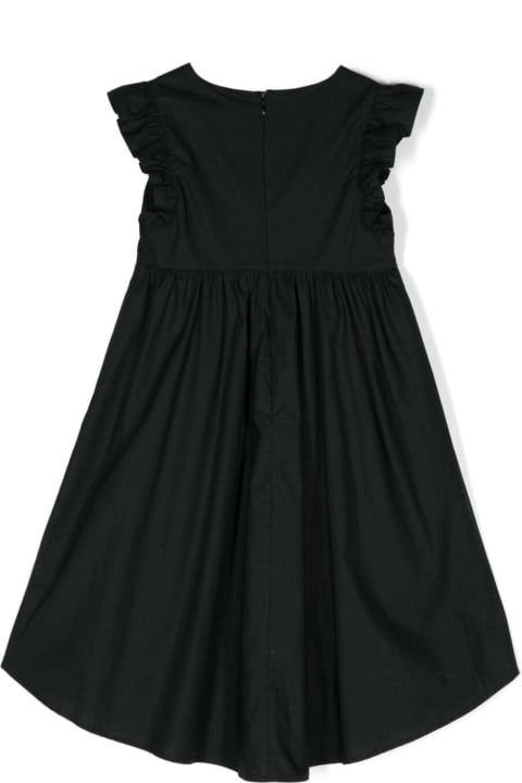Dresses for Girls Moschino Black Maxi Dress With Logo In Cotton Girl