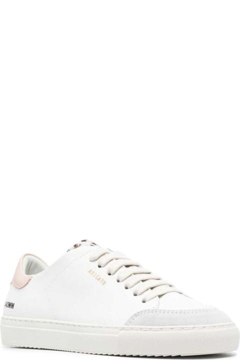 ウィメンズ新着アイテム Axel Arigato 'clean 90' White Low Top Sneaker With Lepard Tab In Leather Woman
