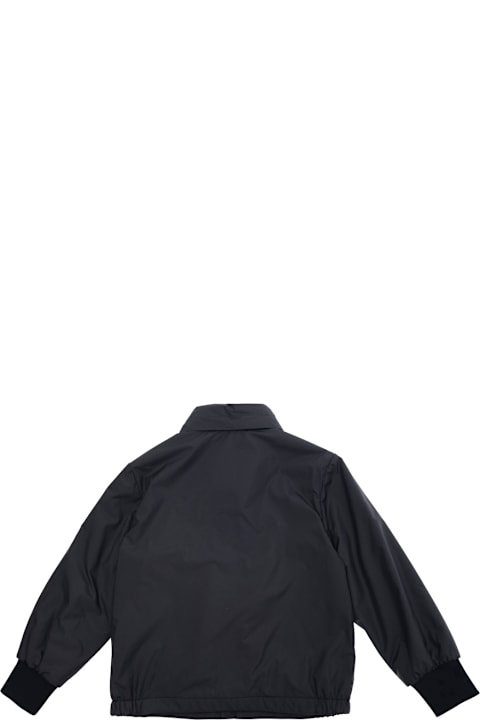 Homeware Moncler 
corin
 Black Jacket With Logo Lettering On The Front And Logo Patch On The Sleeve In Tech Fabric Boy