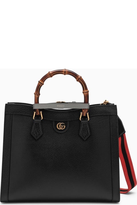 Gucci Women Gucci Diana Black Medium Tote Bag