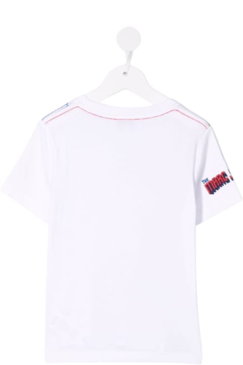 Marc Jacobs Boy White Cotton T-shirt With Comic Print
