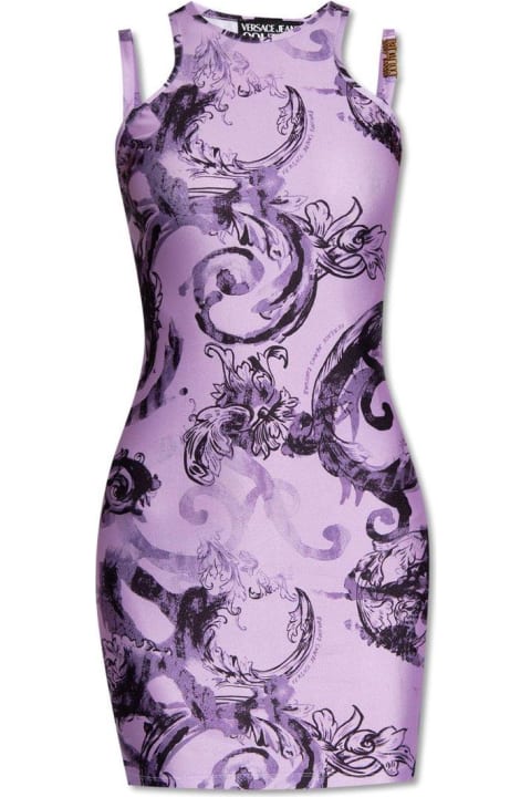 Versace Jeans Couture for Women Versace Jeans Couture Watercolour Couture-printed Sleeveless Midi Dress