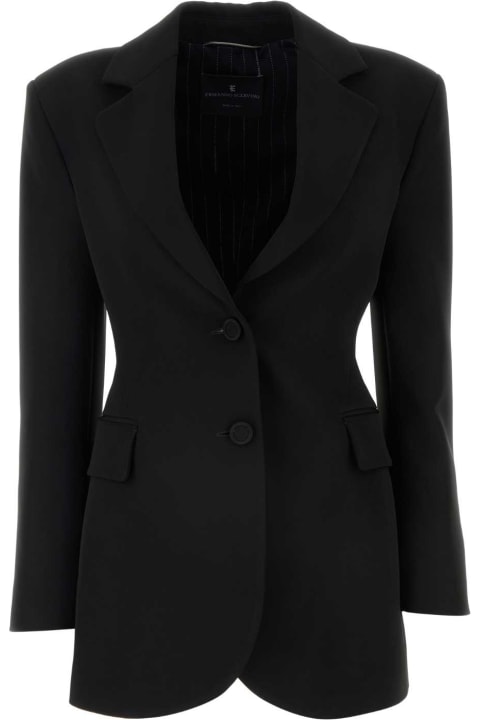 Ermanno Scervino Coats & Jackets for Women Ermanno Scervino Black Stretch Polyester Blazer