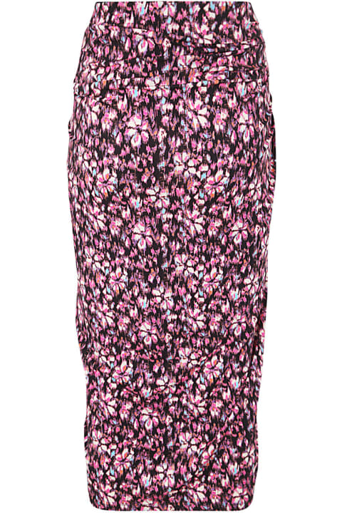 Fashion for Women Marant Étoile Floral-printed Twist-detailed Crepe Skirt