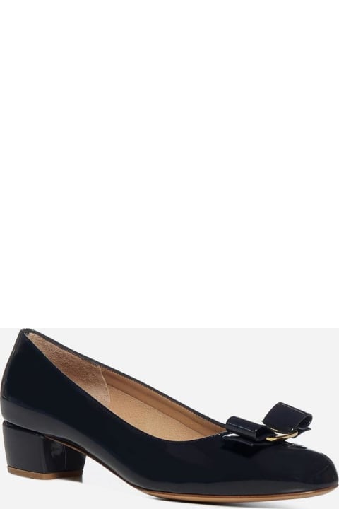 High-Heeled Shoes for Women Ferragamo Vara Patent Leather Pumps