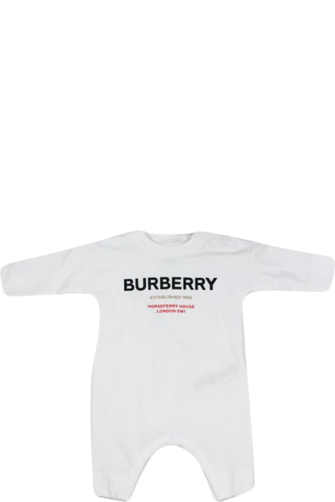 Burberry Sale for Kids Burberry Cotton Onesie With Button Closure And Logo Lettering