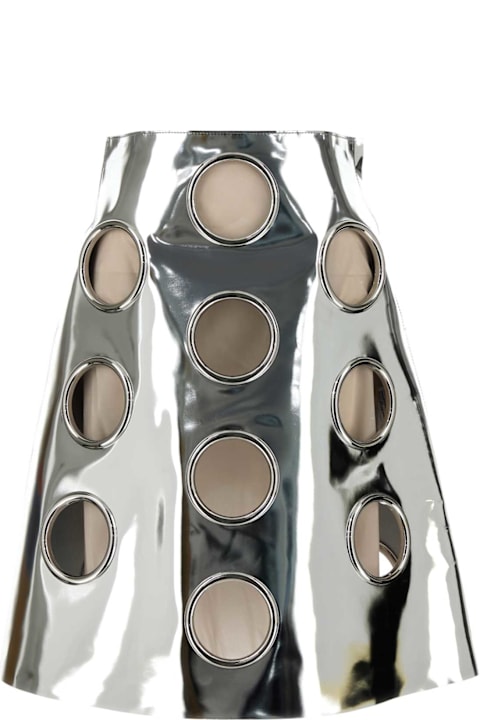 Prada Clothing for Women Prada Silver Leather Skirt