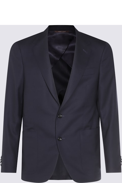 Canali for Men Canali Navy Blue Wool Blazer