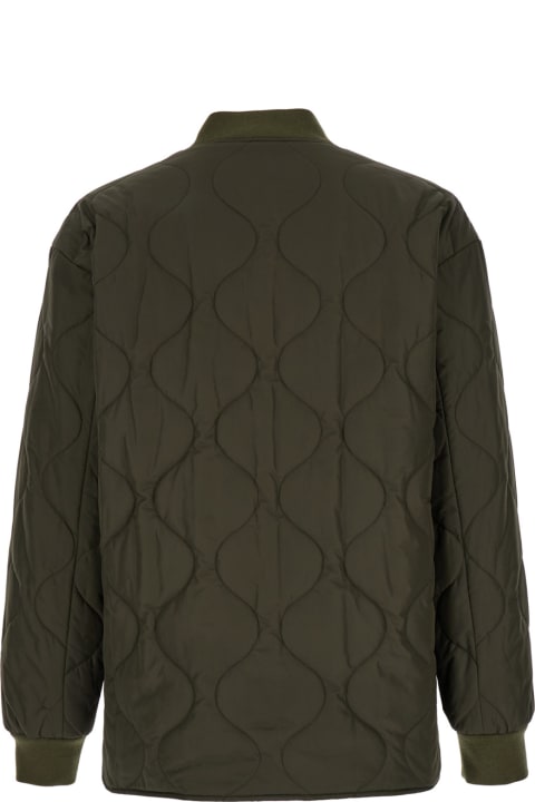 A.P.C. Men A.P.C. 'florent' Military Green Jacket With Snap Buttons In Quilted Fabric Man