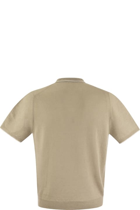 Fedeli for Men Fedeli Polo Shirt With Open Collar In Linen And Cotton
