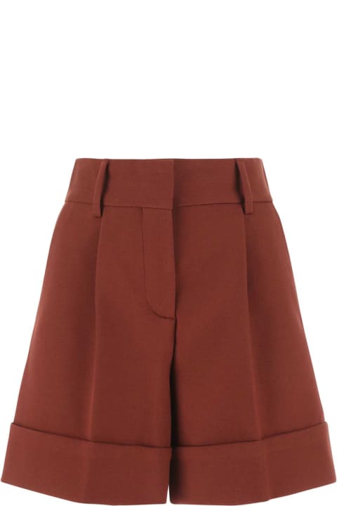 See by Chloé for Women See by Chloé Brown Stretch Cotton Blend Shorts