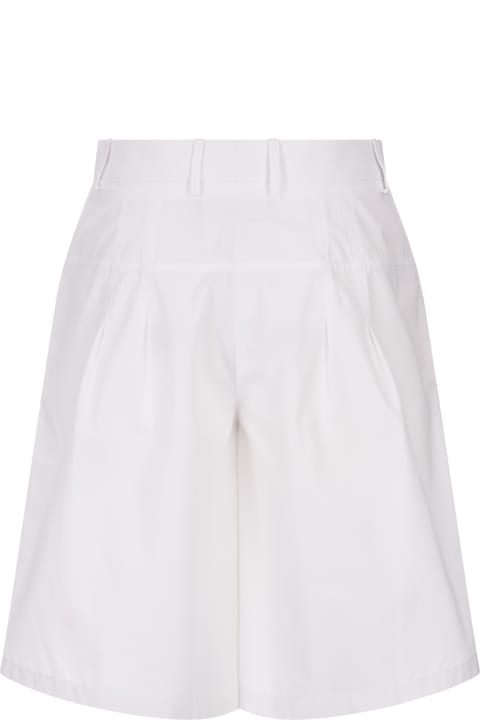 ウィメンズ Jil Sanderのパンツ＆ショーツ Jil Sander White Cotton Bermuda Shorts With Buttons