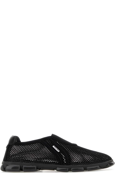 Miu Miu Black Mesh Slip Ons