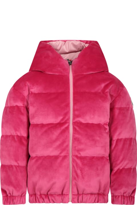 Fuchsia Daos Down Jacket For Girl With Logo