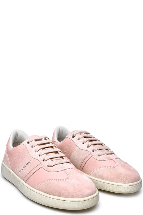 Ferragamo Women Ferragamo Pink Leather Sneakers