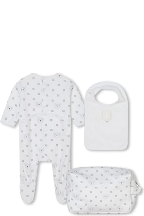 Topwear for Baby Boys Givenchy Gift Set With Pyjamas, Bib And Trousse In 4g Cotton