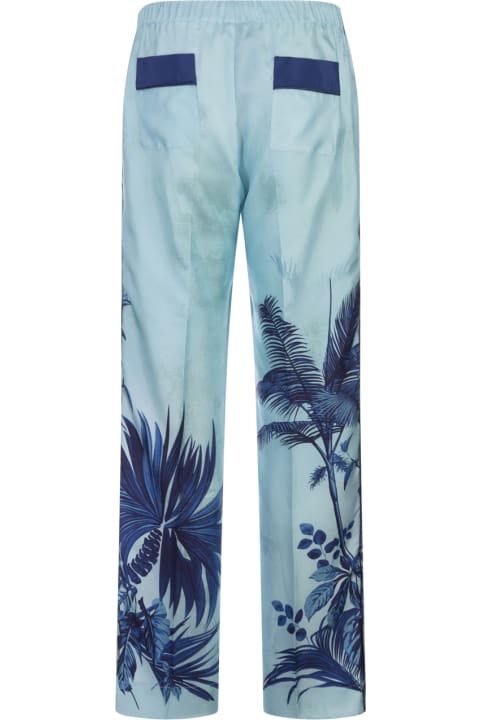 For Restless Sleepers Pants & Shorts for Women For Restless Sleepers Palms Blue Etere Trousers
