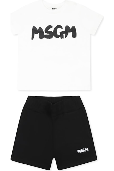 MSGM for Baby Girls MSGM Black Suit For Babykids With Logo