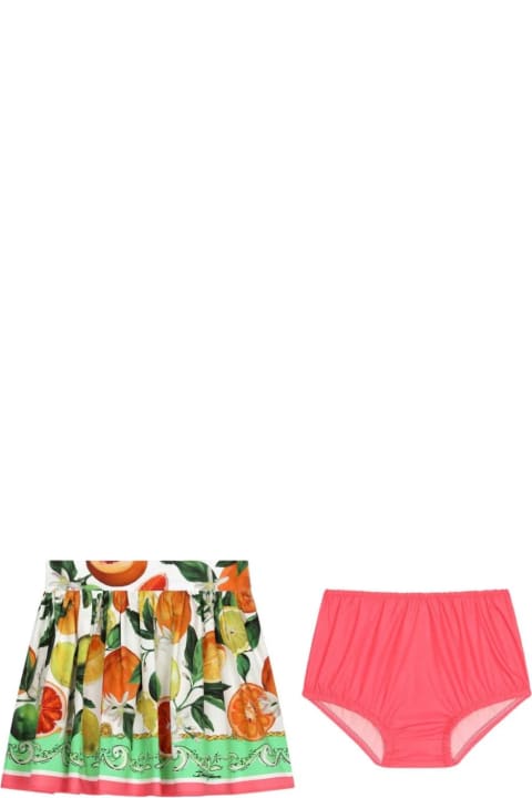 Sale for Baby Girls Dolce & Gabbana Pleated Mini Skirt With Lemon And Orange Print