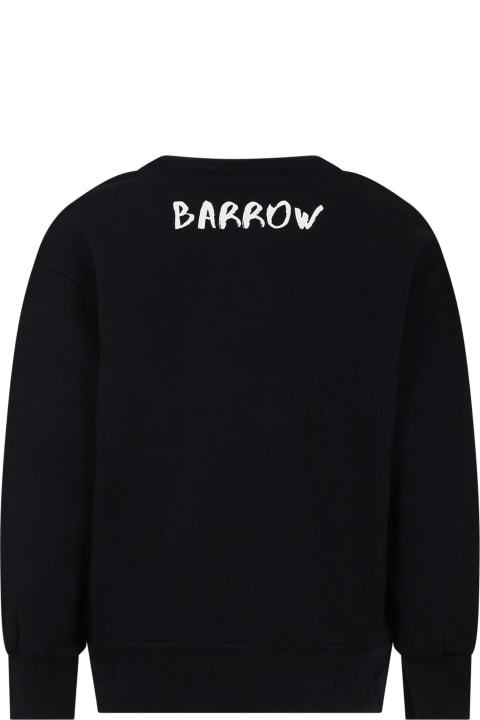 Barrow for Kids Barrow Black Sweatshirt For Kids With Logo And Print