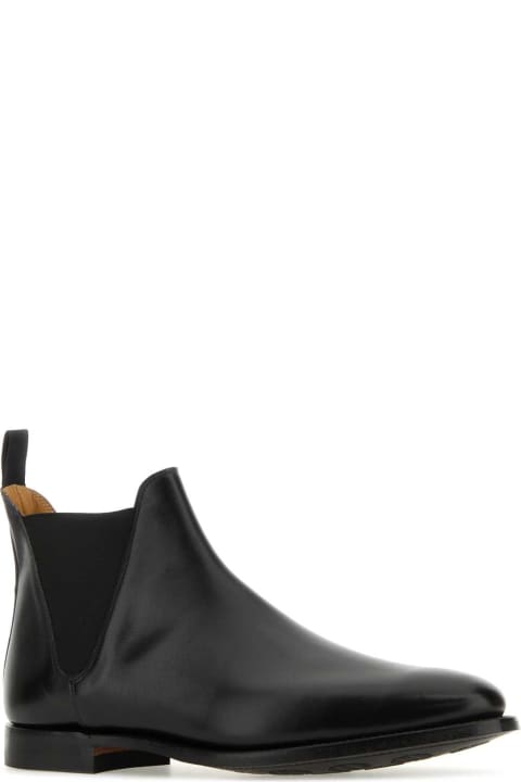 Crockett & Jones Boots for Men Crockett & Jones Black Leather Chelsea 8 Ankle Boots