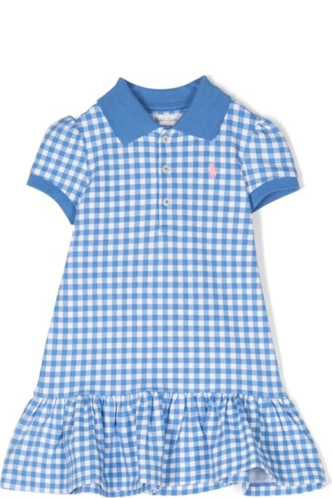 Bodysuits & Sets for Baby Boys Ralph Lauren Blue/pink Vichy Stretch Piqué Polo Dress