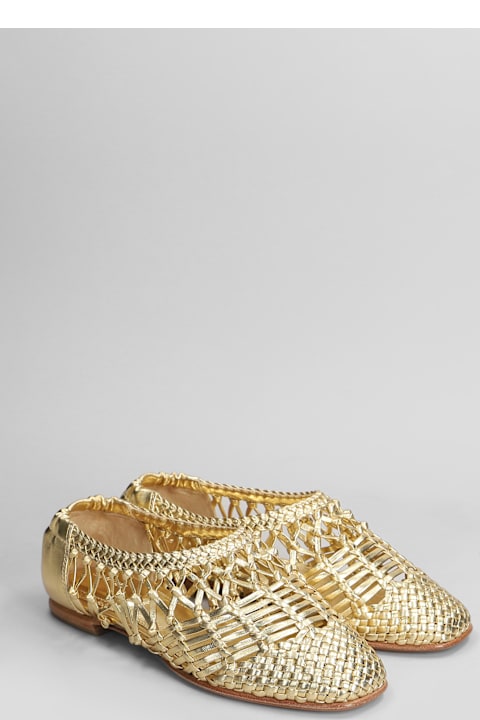 Simkhai for Women Simkhai Eden Ballet Flats In Gold Leather