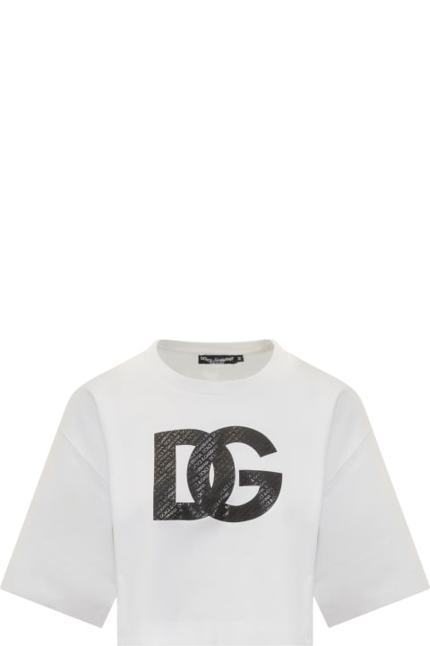 Dolce & Gabbana Sale for Women Dolce & Gabbana Cropped Logo T-shirt