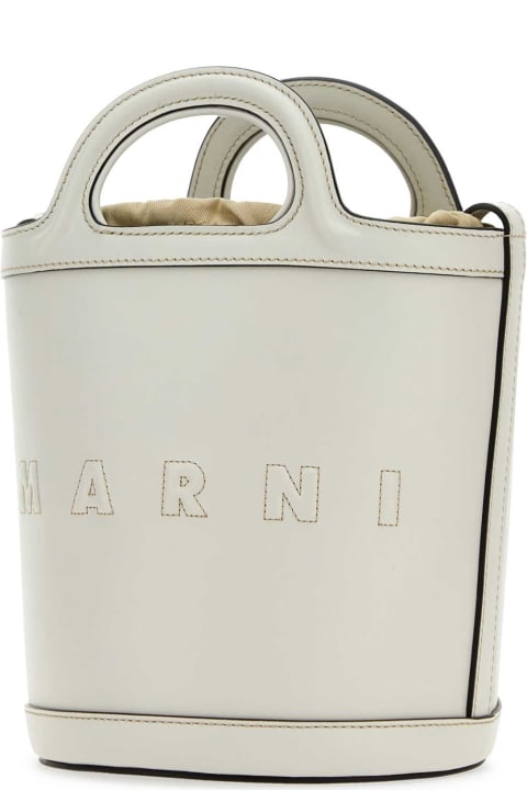 Fashion for Women Marni White Leather Small Tropicalia Bucket Bag
