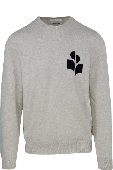 Sweaters for Men Isabel Marant Logo Intarsia Crewneck Knitted Sweater