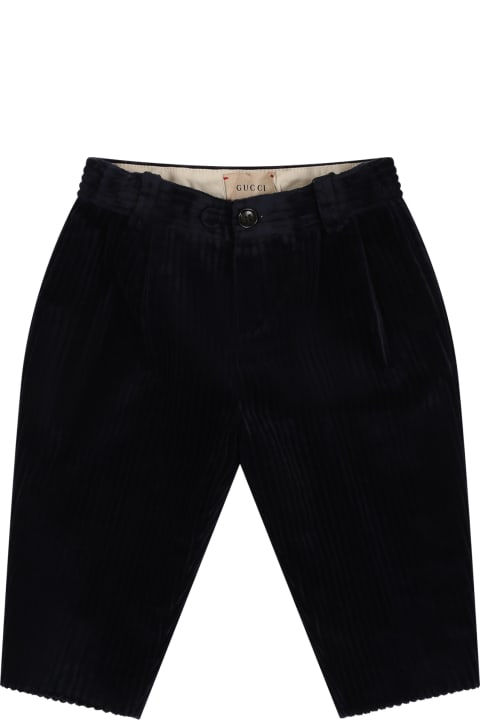 Gucci for Kids Gucci Blue Trousers For Baby Boy With Double G